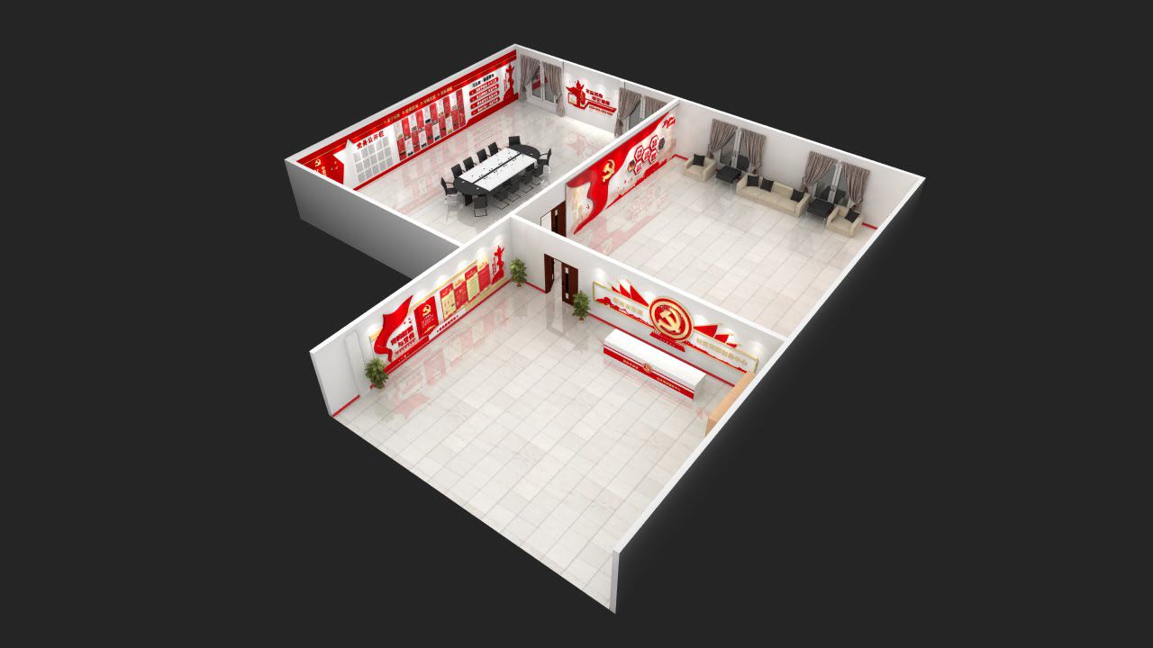 創(chuàng)意新中式黨建展廳設計(圖19)