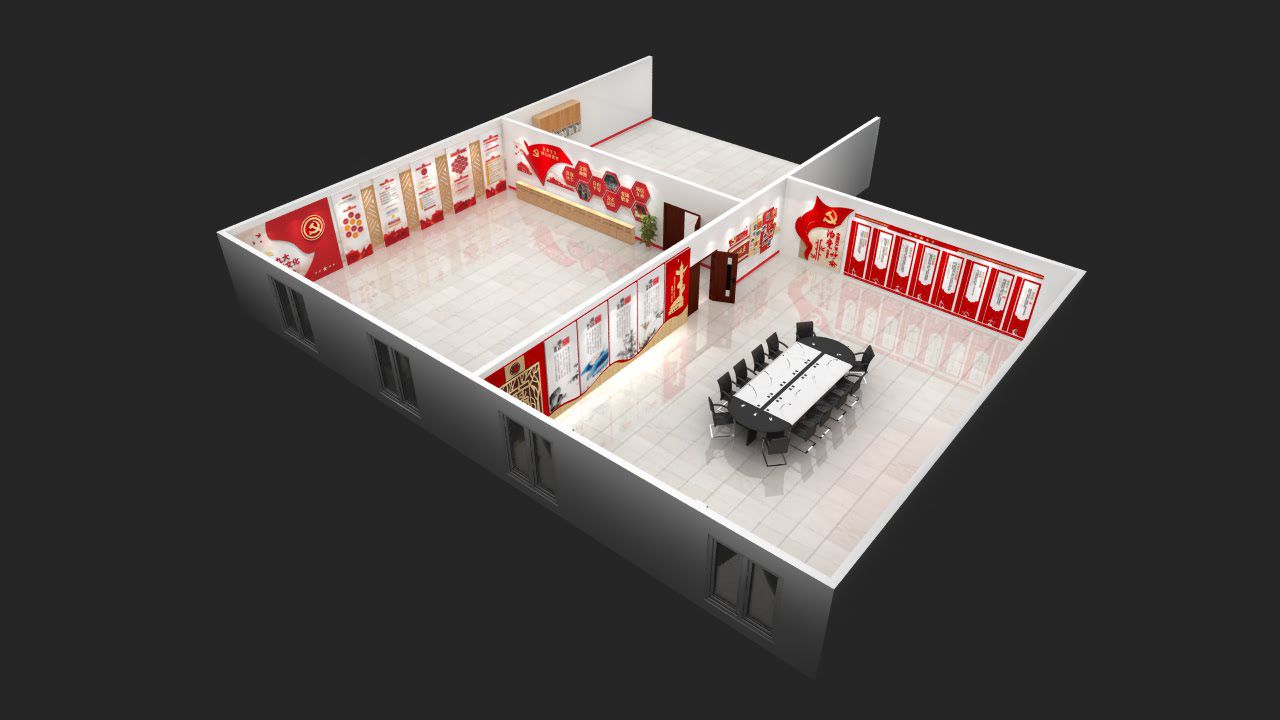 創(chuàng)意新中式黨建展廳設計(圖20)